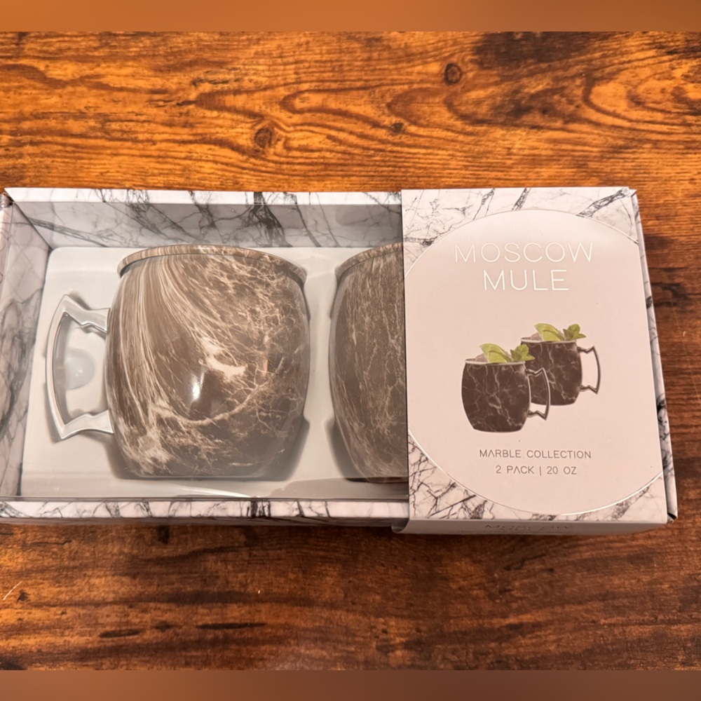 Gray Glass Moscow Mule Mug Set for your fav Beverage, Coffee & Tea Accessories